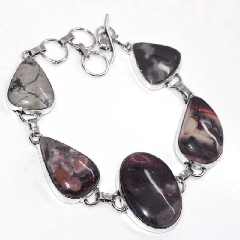 9.5" Porcelain Jasper Toggle Bracelet