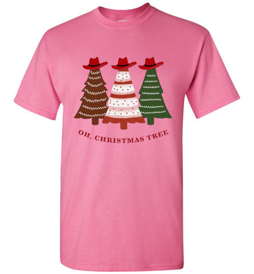 Oh Christmas Tree Cowboy Hat Country Tee Shirt Top T-Shirt