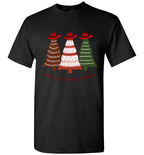 Oh Christmas Tree Cowboy Hat Country Tee Shirt Top T-Shirt