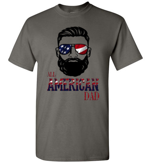 All American Dad Patriotic American Americana Graphic Tee Shirt Top