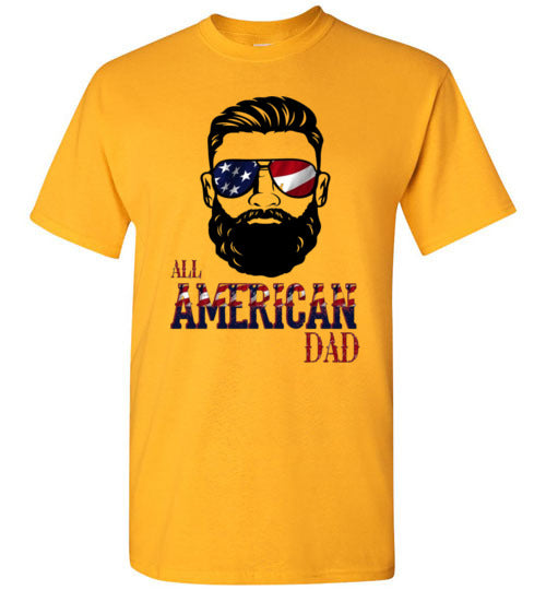 All American Dad Patriotic American Americana Graphic Tee Shirt Top
