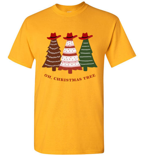 Oh Christmas Tree Cowboy Hat Country Tee Shirt Top T-Shirt