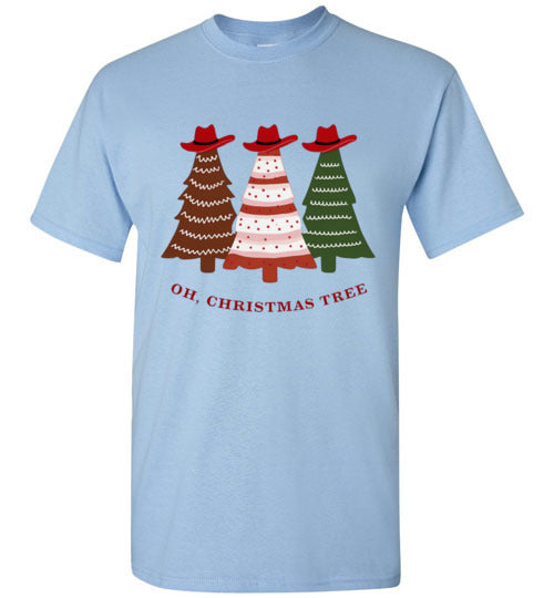Oh Christmas Tree Cowboy Hat Country Tee Shirt Top T-Shirt