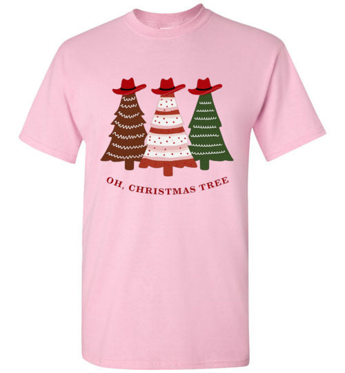 Oh Christmas Tree Cowboy Hat Country Tee Shirt Top T-Shirt