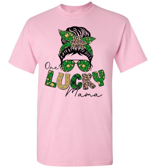 One Lucky Mama Irish St Patrick's Day Graphic Tee Shirt Top T-Shirt