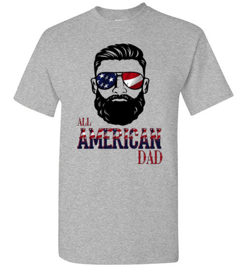 All American Dad Patriotic American Americana Graphic Tee Shirt Top