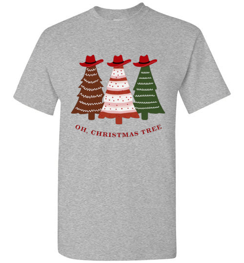 Oh Christmas Tree Cowboy Hat Country Tee Shirt Top T-Shirt