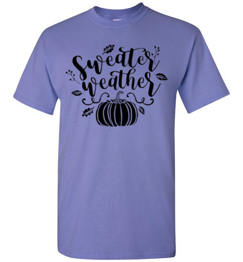 Sweater Weather Pumpkin Fall Graphic T-Shirt Top