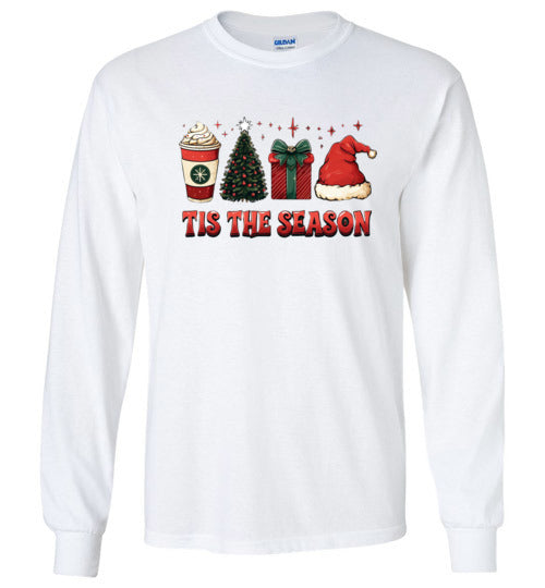 Tis The Season Long Sleeve Christmas Holiday Tee Shrt Top T-Shirt