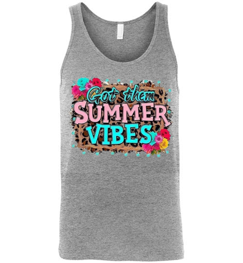 Got Them Summer Vibes Graphic Print Unisex Tank Top Canvas Shirt