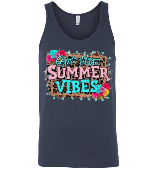 Got Them Summer Vibes Graphic Print Unisex Tank Top Canvas Shirt