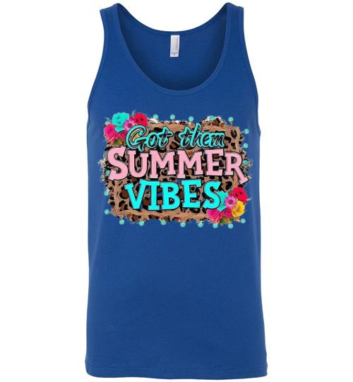 Got Them Summer Vibes Graphic Print Unisex Tank Top Canvas Shirt
