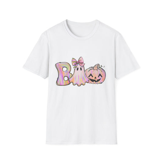 Halloween Ghost Unisex Softstyle T-Shirt, Spooky Tee, Fall Apparel, Pumpkin Shirt, Boo T-Shirt,Halloween Costume