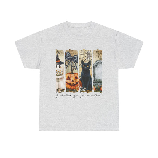 Halloween Cat Tee, Vintage Halloween Shirt, Unisex T-Shirt, Fall Graphic Tee, Spooky Season Apparel, Cat Lover Gift