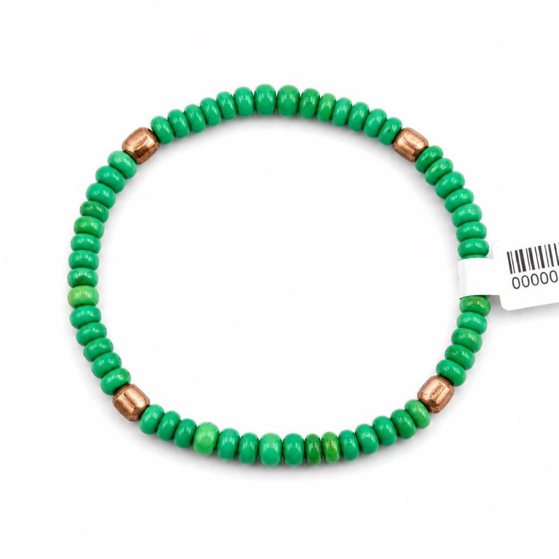 Green Turquoise Copper Beaded Bracelet