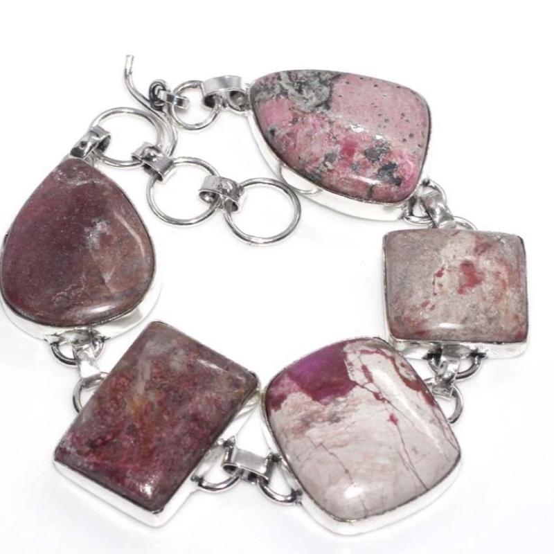 9" Colbalt Calcite Toggle .925 Silver Overlay Bracelet