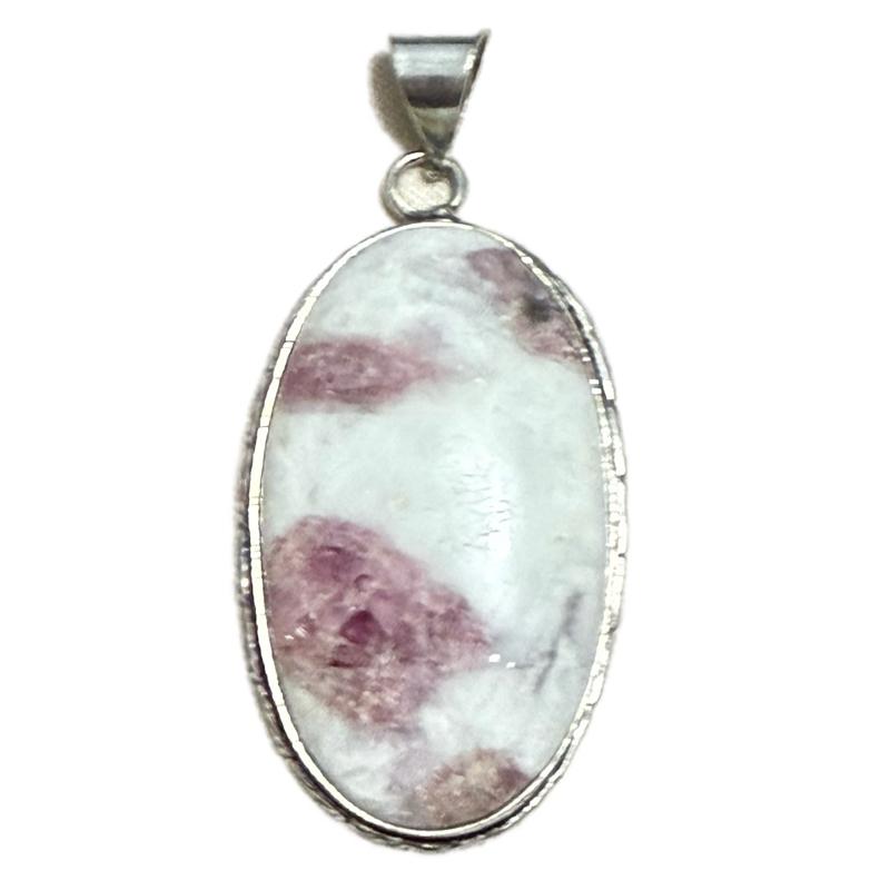 Pink Tourmaline .925 Sterling Silver Overlay Pendants