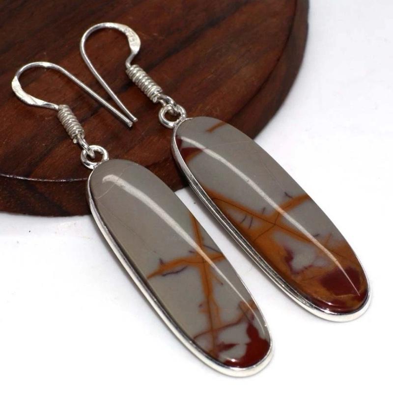2.2" Noreen's Jasper .925 Sterling Silver Overlay Earrings