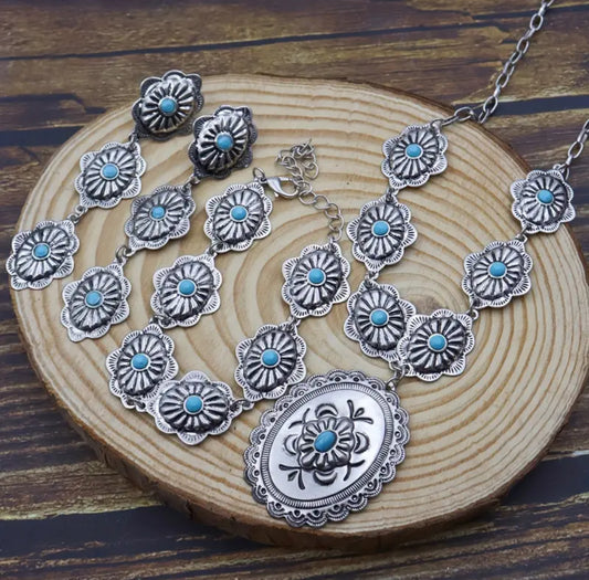 3 Piece Western Turquoise Set