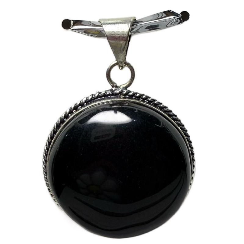 Black Onyx .925 Sterling Silver Overlay Pendants