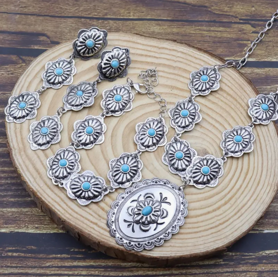 3 Piece Western Turquoise Set