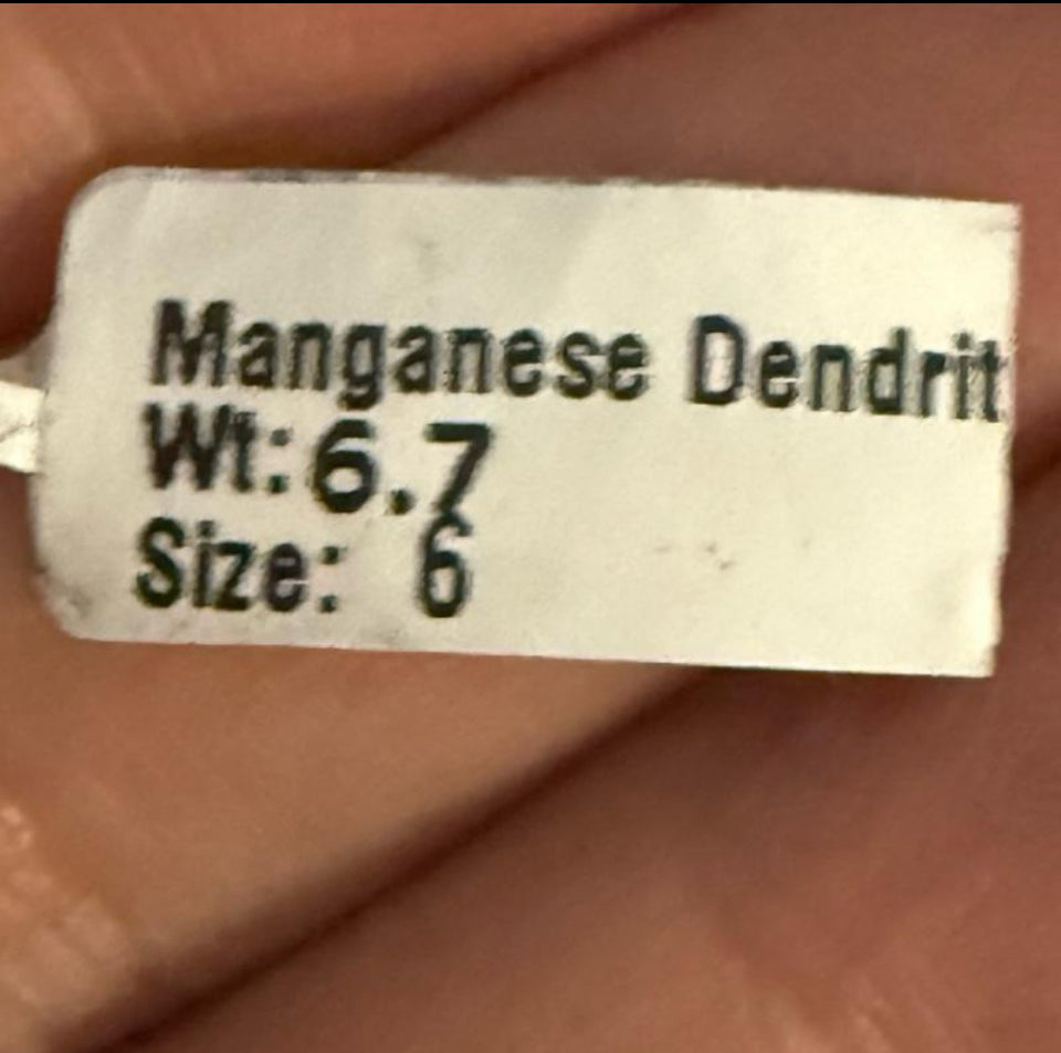 Size 6 Magnatese Dendrite .925 Solid Sterling Silver Ring