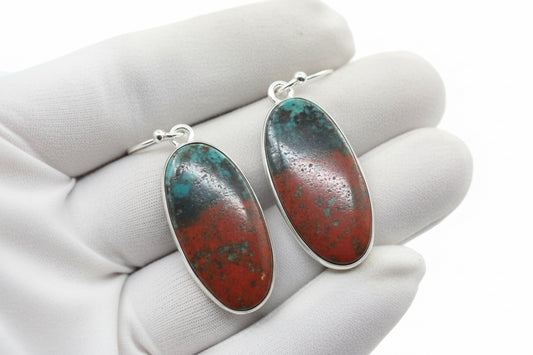 Sonora Sunrise Jasper .925 Solid Sterling Silver Dangle Earrings