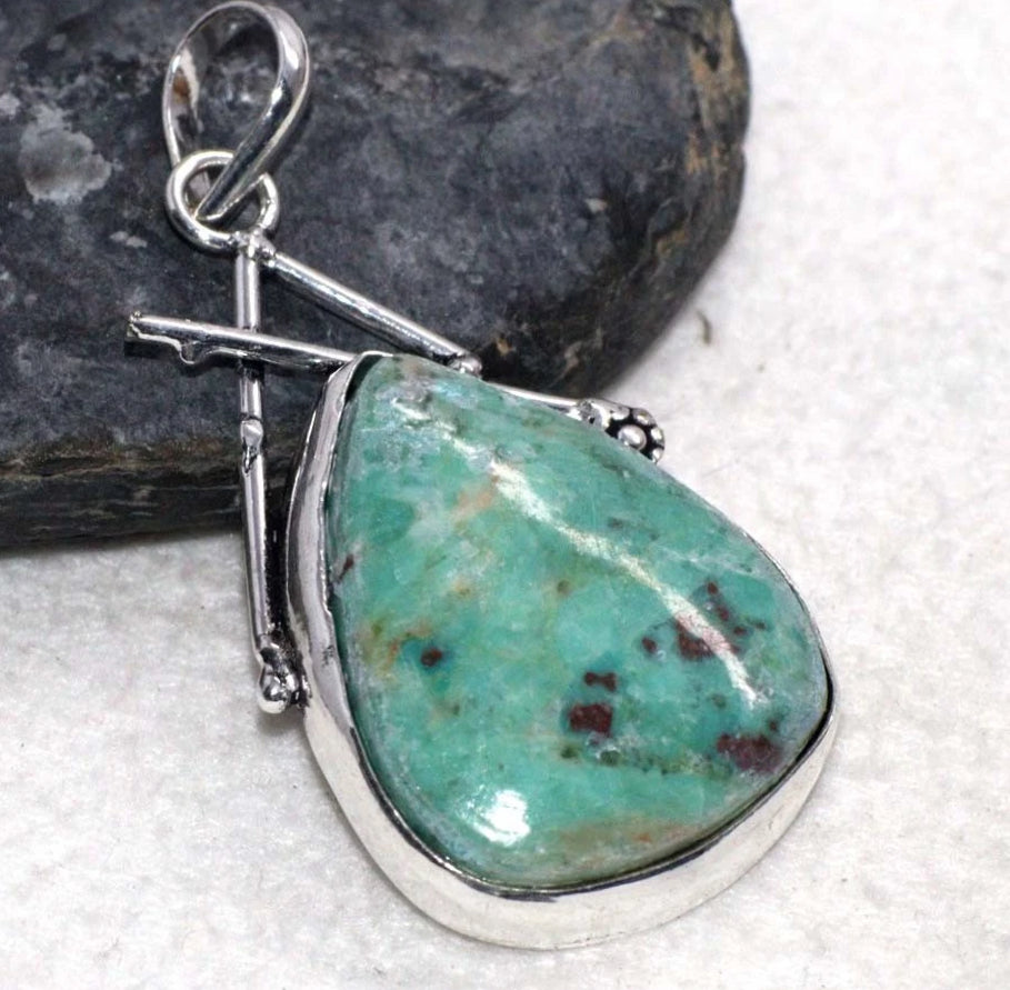 1.8" Peruvian Turquoise Pendant