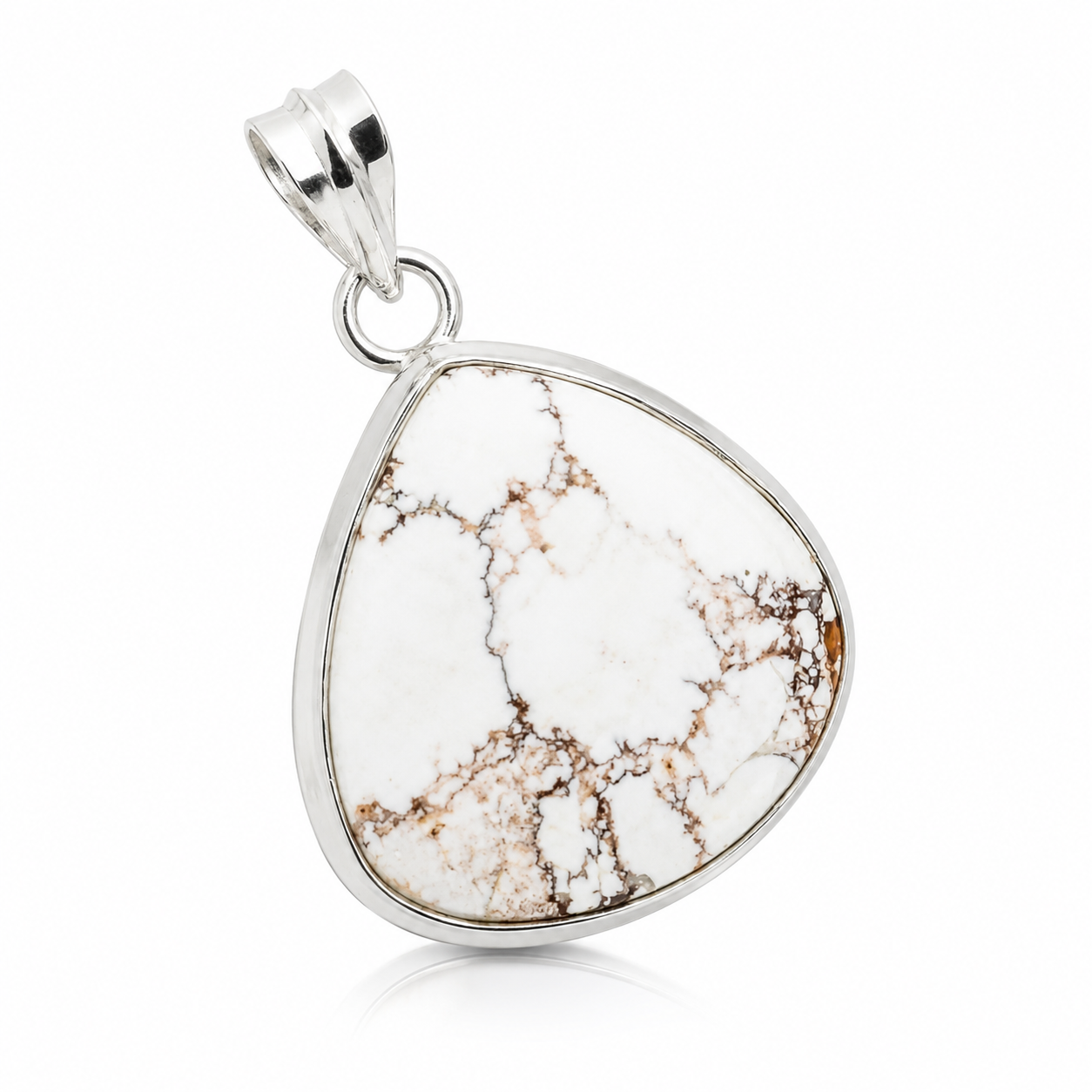 1.8" Wild Horse Silver Plated Jasper Gemstone Handmade Pendant