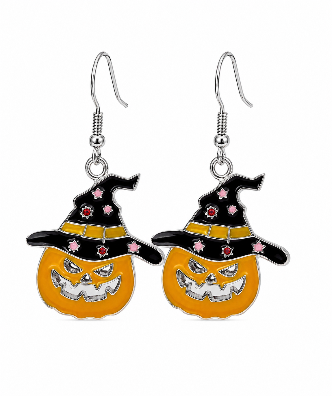 Cute Pumpkin Witch Hat Halloween Fall Earrings