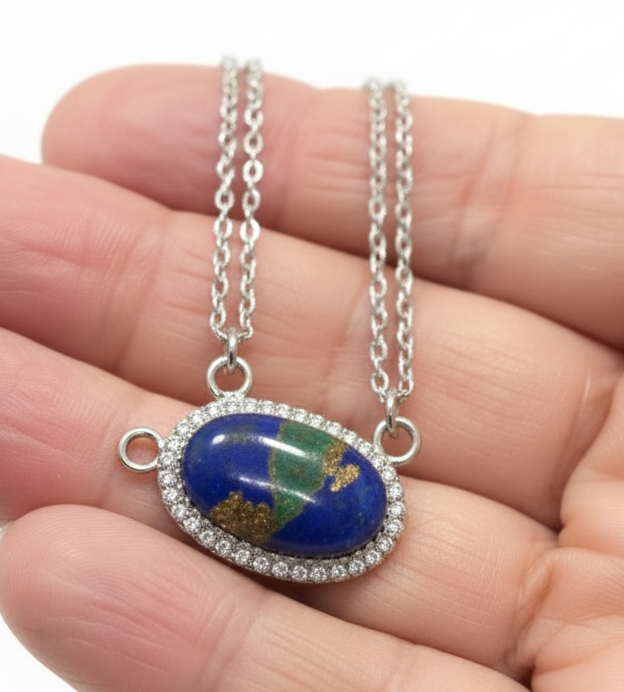 Peacock Dahlia .925 Sterling Silver Necklace