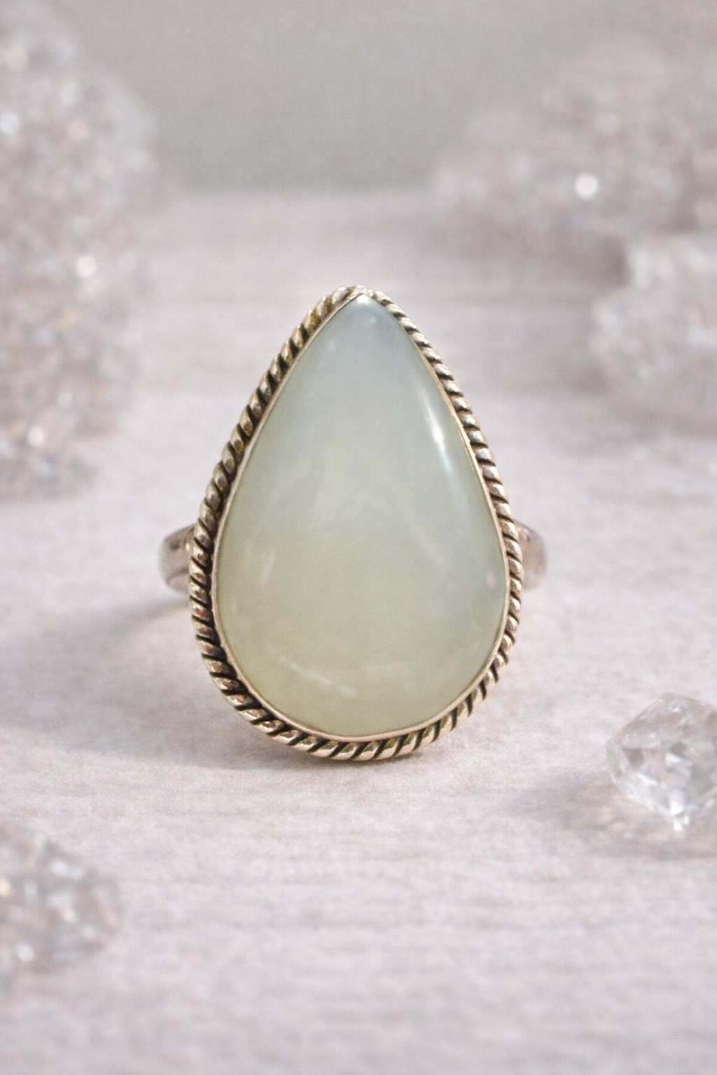 Size 10 Jade 925 Solid Sterling Silver Ring