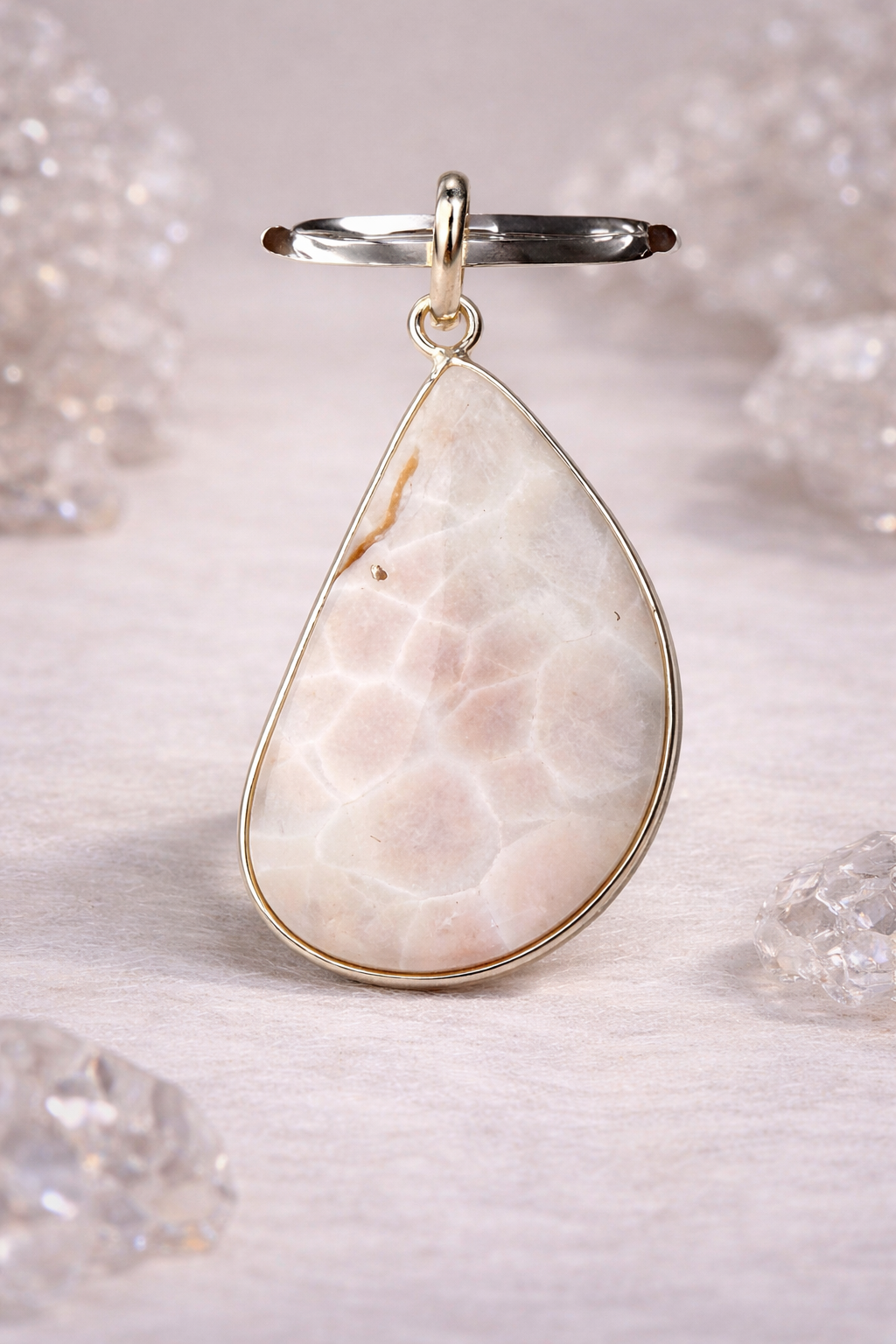 Pink Larimar Natural Stone .925 Solid Sterling Pendant