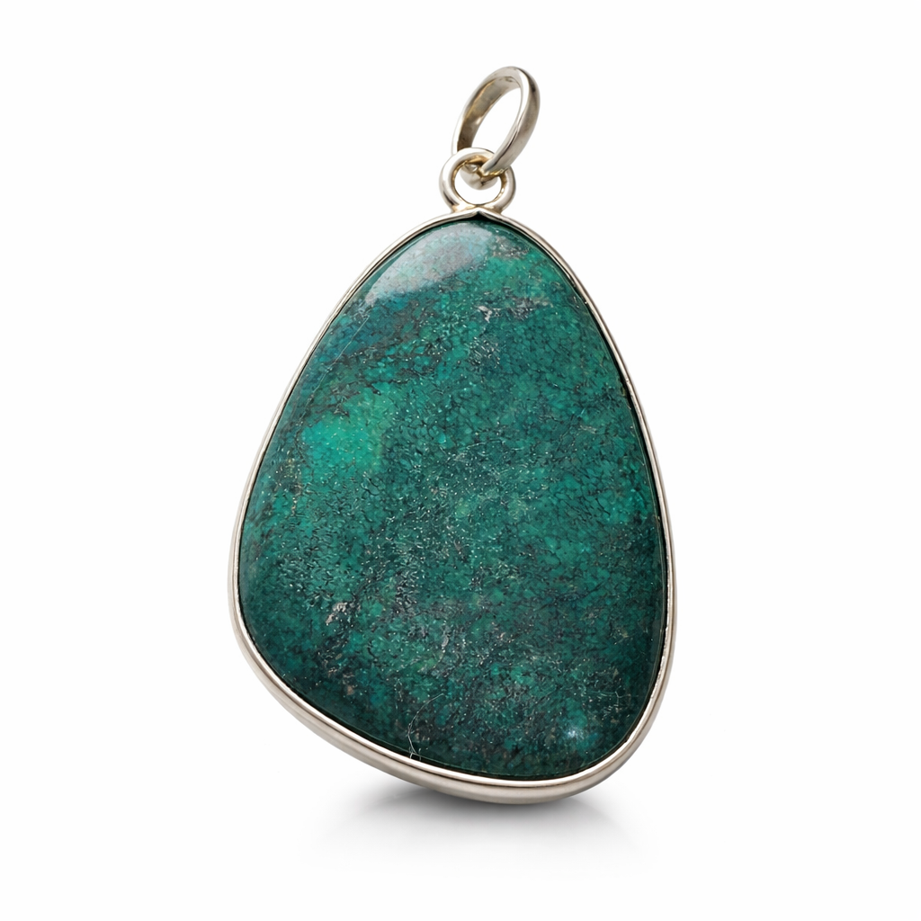 Chrysocolla .925 Sterling Silver Pendant Necklace