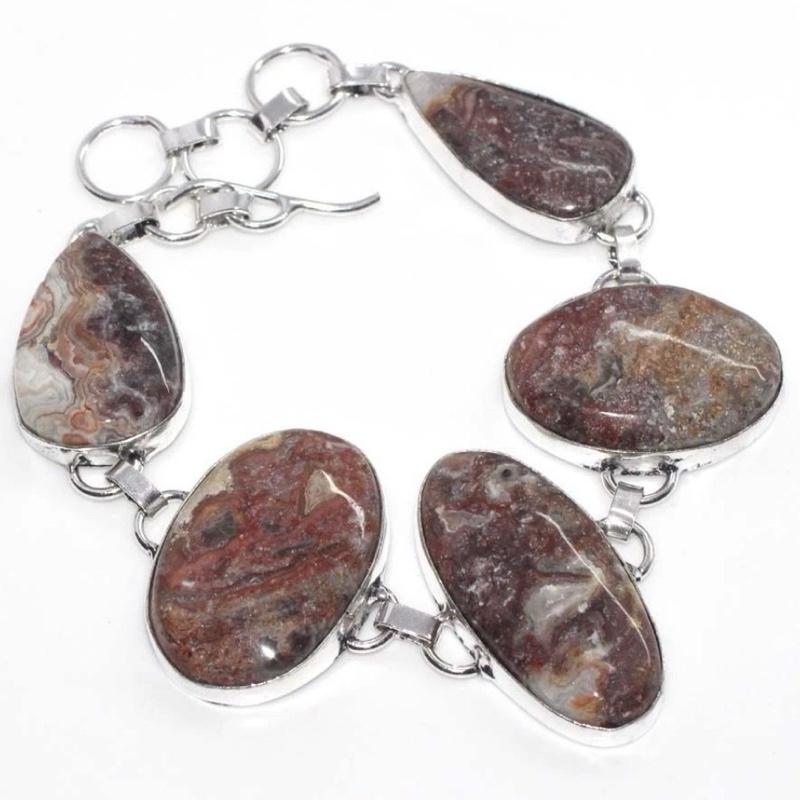 9" Mexican Laguna Lace Toggle .925 Silver Overlay Bracelet