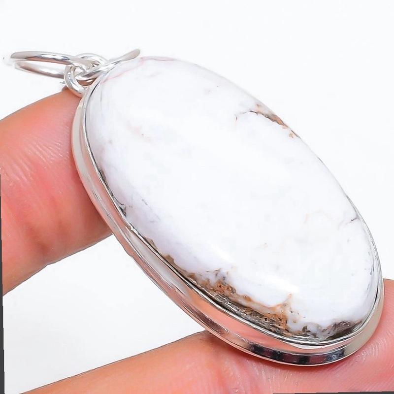 White Horse Jasper .925 Sterling SIlver Overlay Pendants