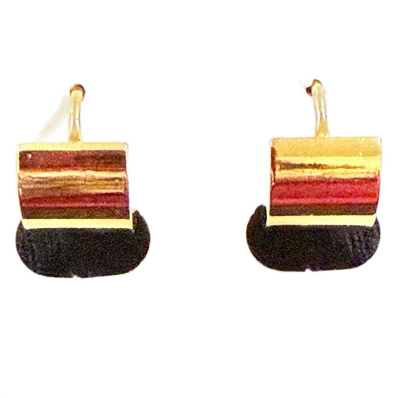 Bling Gold & Silver Mixed Metal Stainless Steel Huggie Double Sided Earrings