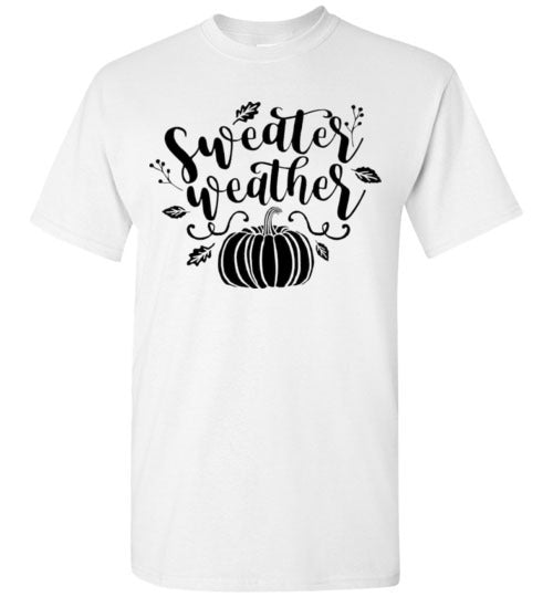 Sweater Weather Pumpkin Fall Graphic T-Shirt Top