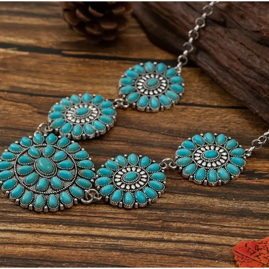 Western Country Cowgirl Southwestern Bohemian Style Teardrop Necklace