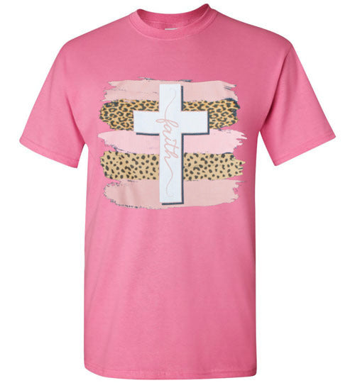 Faith Cross Leopard Tee Shirt Top