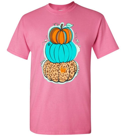 Triple Pumpkins Fall Grapgic Tee Shirt Top