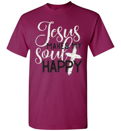 Jesus Makes My Soul Happy Christian Tee Shirt Top