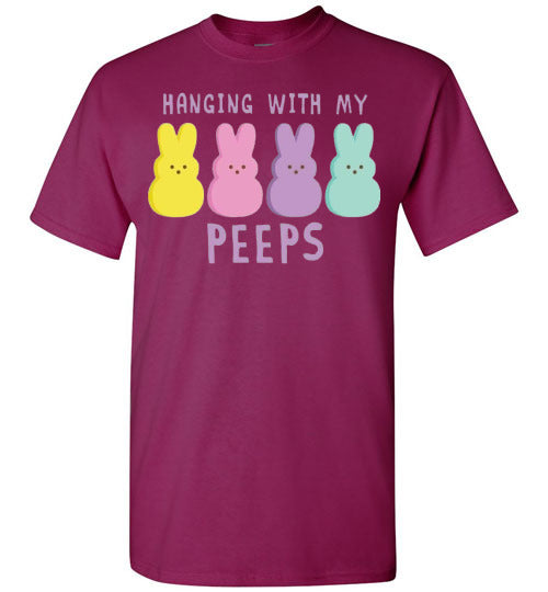Hanging With My Peeps Easter Bunny Graphic Tee Shirt Top
