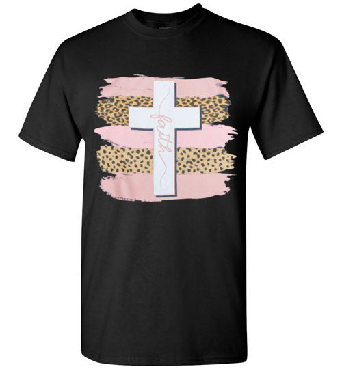 Faith Cross Leopard Tee Shirt Top