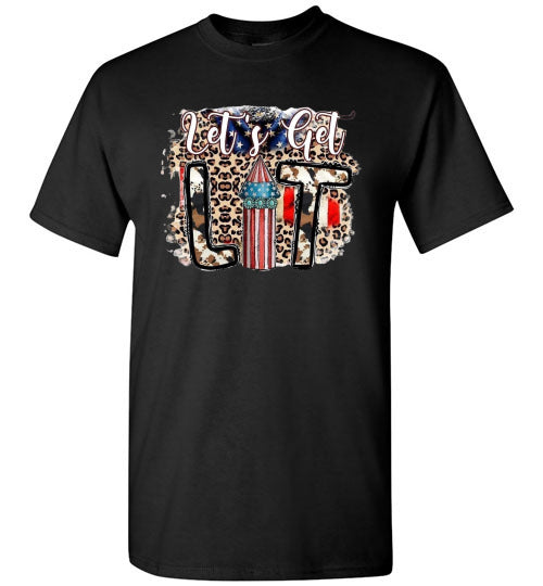 Let's Get Lit Funny Patriotic American USA 4th Of July Tee Shirt Graphic Top