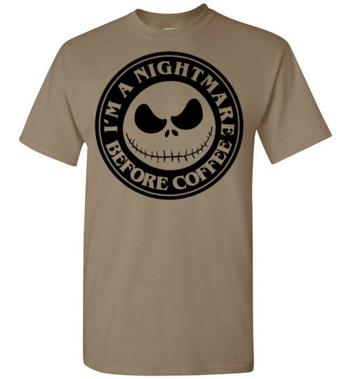 Nightmare Before Coffee Graphic Tee Shirt Top T-shirt Halloween Funny Fall