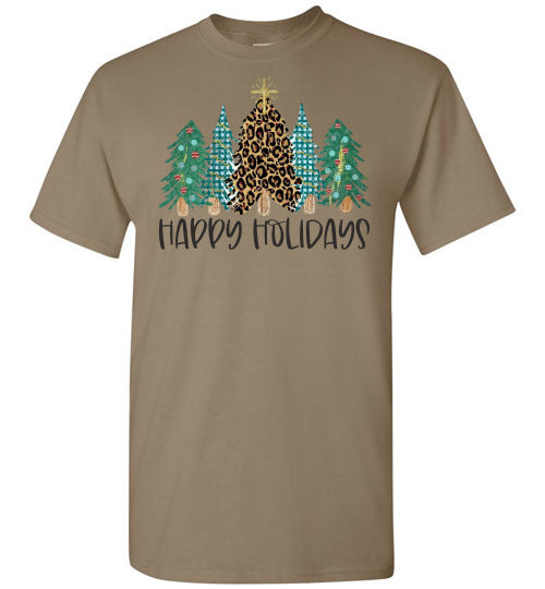 Happy Holidays Christmas Tree Tee Shirt Top T-Shirt