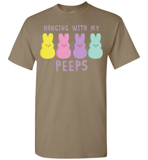 Hanging With My Peeps Easter Bunny Graphic Tee Shirt Top