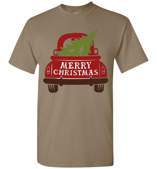 Merry Christmas Old Truck Farm Tee Shirt Top T-Shirt
