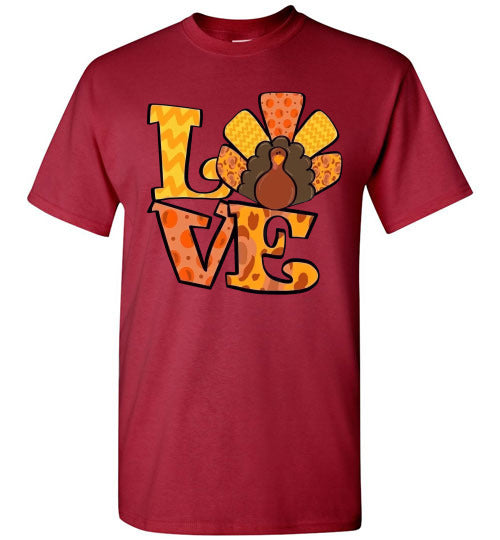 Love Thanksgiving Fall Turkey Tee Shirt Top T-Shirt